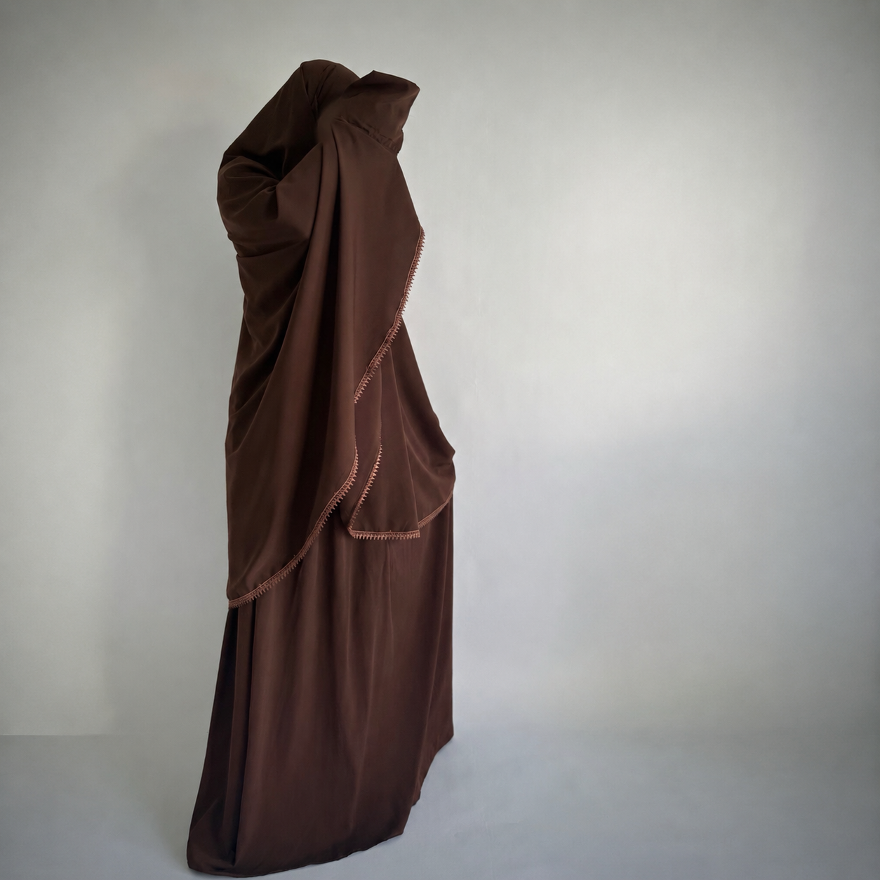 Jilbab de priere marron